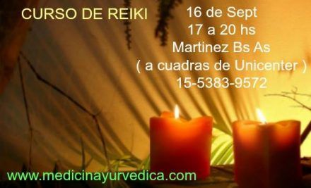 Curso de Reiki + tips Ayurvedicos 1 Nivel – 16 de Septiembre – Martinez