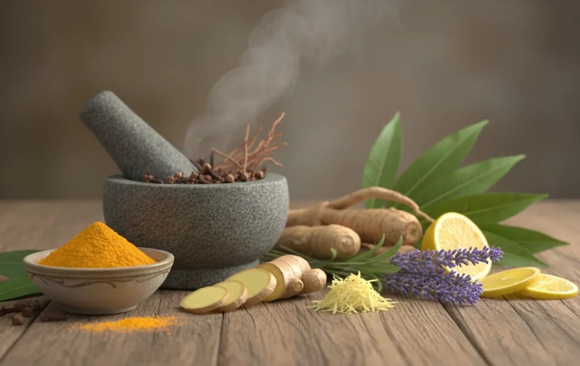 Remedios herbales para aliviar el dolor: cúrcuma, jengibre, clavo, lavanda y más