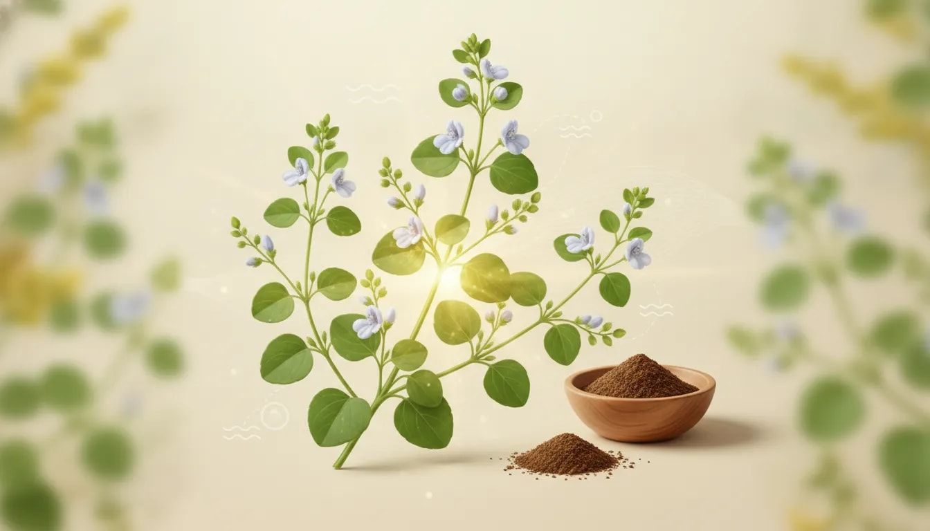 Planta de Brahmi (Bacopa monnieri) asociada en Ayurveda con claridad mental, calma del sistema nervioso e inmunidad