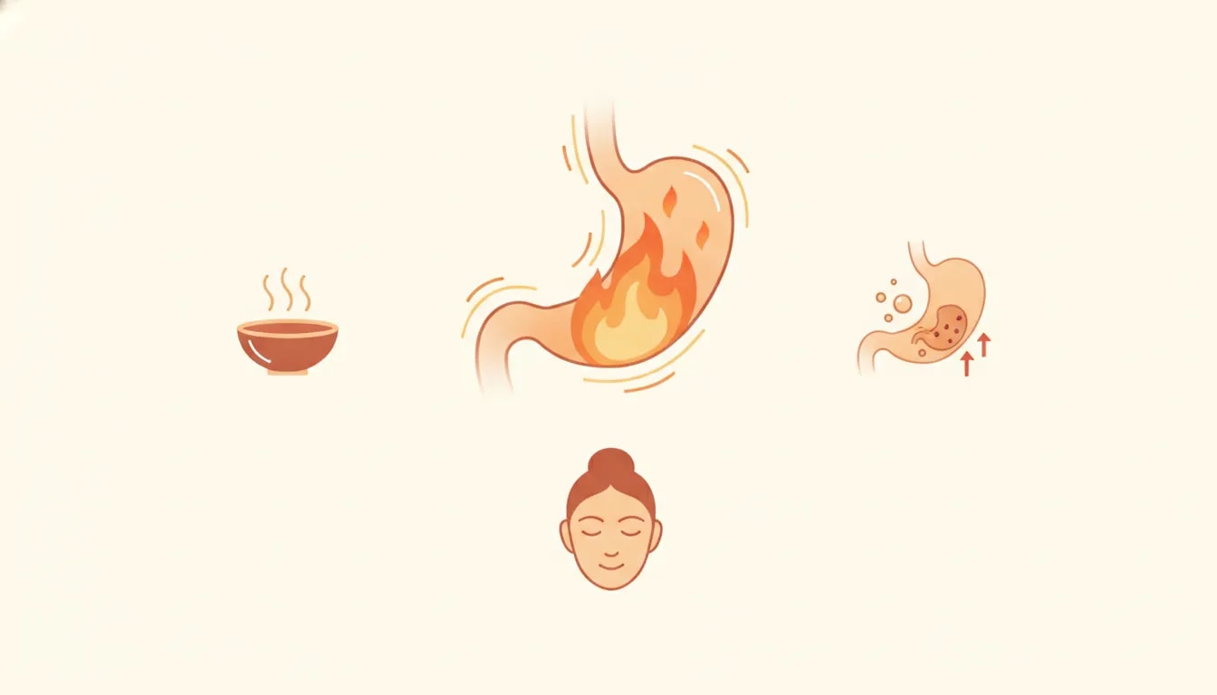 Representación de Pachaka Pitta, el fuego digestivo del estómago y la absorción en Ayurveda