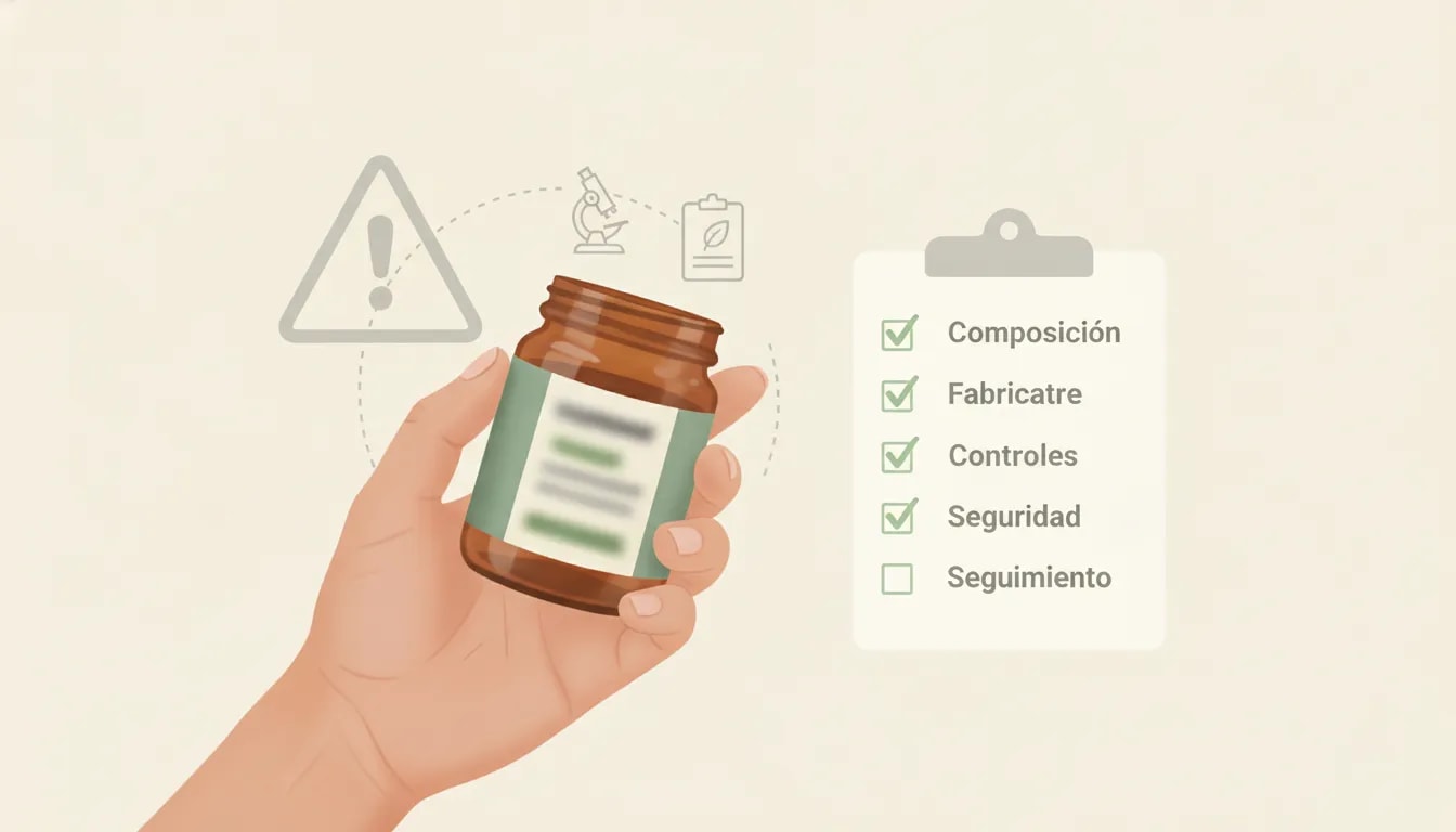 Iconografía de advertencia y lista de verificación para evaluar la seguridad y el control de calidad de un preparado ayurvédico