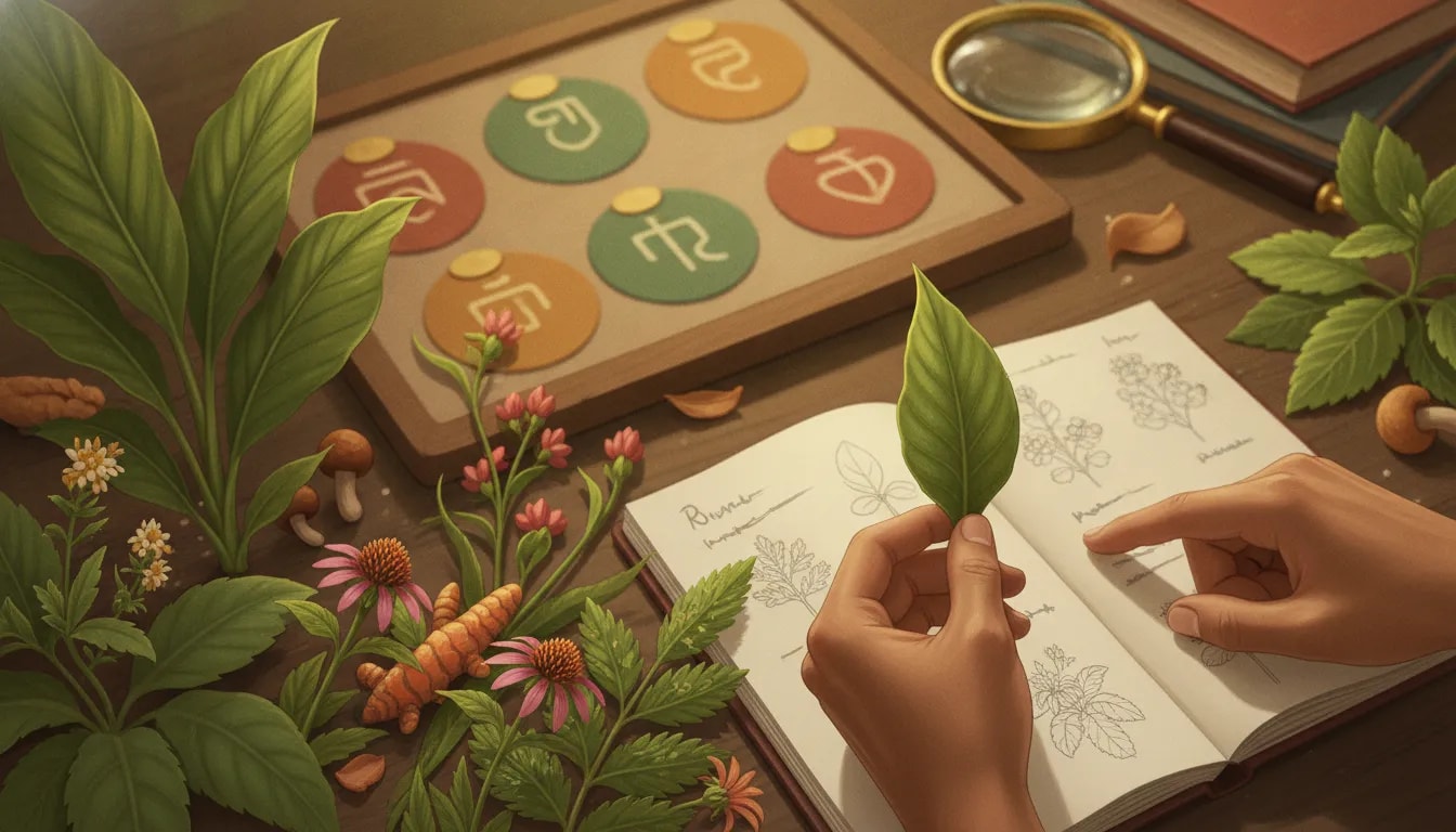 Plantas locales representando cómo el Ayurveda adapta su estudio a conocimientos regionales sin hacer equivalencias improvisadas