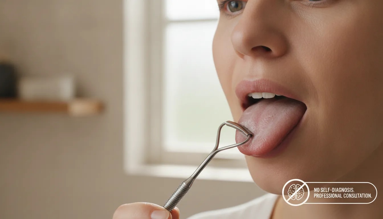 Raspado de lengua como hábito de higiene bucal, sin autodiagnosticarse